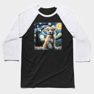 Starry Soft Coated Wheaten Terrier Portrait - Dog Portrait Baseball T-Shirt